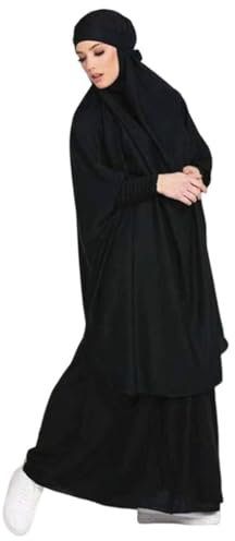Egen Muslimische Kleider Damen Zweiteiliges Gebetskleid for Abaya Muslim Damen Dress jilbab 2 teilig Max Kaftan Full Length Hijab Dress