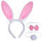 baotongle Hasenohren Haarreif Hase Ohren Haarbänder Stirnband Kaninchen Kaninchen Krawatte Bunny Plüsch Haarreifen für Ostern Karneval Party Kostüm Dekoration Rosa