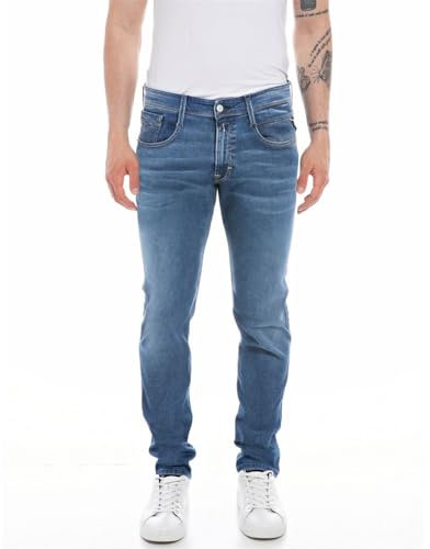 Replay Herren Jeans Anbass Slim-Fit Hyperflex mit Stretch, Medium Blue 009-4 (Blau), 31W / 30L