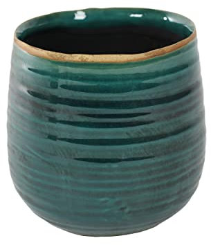 Indoor-Helden Blumentopf Keramik Türkis Übertopf für Zimmerpflanzen Sukkulente Kakteen Pflanztopf lasiert Topf-Ø 14 cm modern