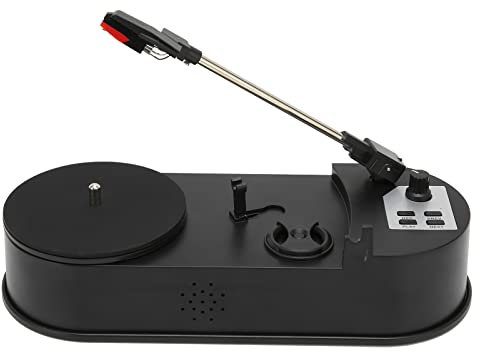 Turntable Record Player, Wireless with Cassette Play, Portable, Vintage Bluetooth Record Player with Stereo Speakers