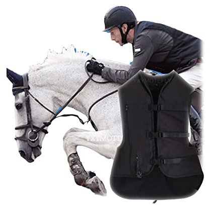 YXYMOTEFLY Airbag-Weste for Den Reitsport 0,01 Sekunden, Um Das System Zu Aktivieren Geeignet for Kinder/Damen/Motocross-Airbag-Reitjacke (Color : Black, Size : XXL)
