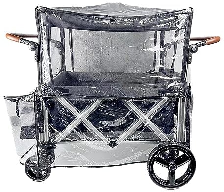 Große Größe Regenabdeckung für Wagon Kinderwagen, Moskitonetz für Wagon Trolley Cart, 2in1 große Abdeckung mit Fenster für Picknick Camping Wagon Kinderwagen Wasserdichte winddichte Wagon Zubehör.