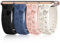Paquete de 4 correas de silicona grabadas compatibles con Apple Watch de 1.575 pulgadas, 1.496 pulgadas, 1.614 pulgadas, 1.654 pulgadas, 1.732 pulgadas, 1.772 pulgadas, 1.772 pulgadas, 1.932 pulgadas,