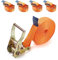 Youyijia 4 Stück Spanngurte mit Ratsche 6M Zurrgurte 2000kg Ratschengurte 35mm Orange Spanngurt Einteilig Gurte für LKWs Transport motorräder