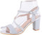 Queentina Damen Sandalen Riemchen Glitzer Absatz High Heels Sandaletten Tanzschuhe B8022 Silber 37