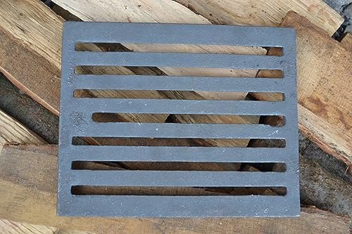 SEZAM Grille en fonte pour four, cheminée et poêle 25,5 x 21 cm - Grille pour cendres de différents diamètres