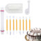 11-Piece Fondant Cake Decorating Tool Set: Premium Food-Grade Plastic, Vibrant Yellow, Kit for Sugarcraft, Fondant, and More 8 x Modeling Tools, 1 Cutter and Embosser, 1 Cake Smoother, 1 Rolling pin