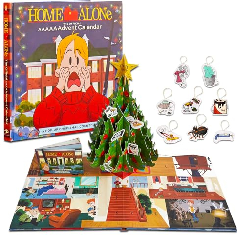 Home Alone Adventskalender Countdown bis Weihnachten – 24 Tage Pop-Up Home Alone Adventskalender 2023 mit Ornamenten mit klassischen Filmszenen | Home Alone Holiday Geschenkset für Kinder, Erwachsene