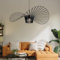 GZHXYJ Vertigo Lampe Schwarz Vertigo Pendelleuchte Wohnzimmer, E27 LED Kronleuchter Retro, Glasfiberstahl + Polyurethan Vintage Hut Hängeleuchte, Modern Kronleuchter Höhenverstellbar(140cm, Schwarz)