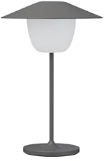 Blomus Mobile Leuchte -ANI Lamp Mini- Tischlampe mit Akku für Innen und Außen, 3 Lichtfarben, Dimmbar per Touch 14 x 21 cm (Warm Gray)