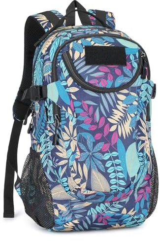 HUNTVP 25L Taktisch Rucksack MOLLE Schultasche Militärisch Schulranzen Daypack Wasserdicht Mini Erwachsene Tagesrucksack Sportrucksack Trekkingrucksack für Outdoor Sport Fitness Wandern,Blau Blatt
