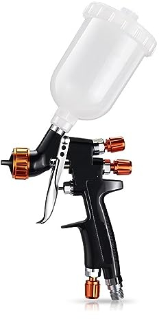 KOZWAY Pistolet à Peinture Professionnel, Pistolet pneumatique, Aérographe, Buse 1-1.2mm, Alliage d'aluminium, Style Gun, Alimenté par l'air comprimé, Pour Peinture de Voiture