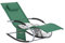 SoBuy Sonnenliege Gartenliege wetterfest Liegestuhl Schaukelstuhl mit Kopfkissen Relaxliege Schaukelliege Strandliege Outdoor Terrasse Balkon Camping bis 150 kg Dunkelgrün Gartenmöbel OGS28-WD
