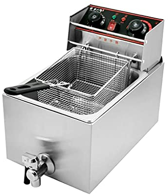 Cesta freidora, freidora con filtro de aceite, freidora eléctrica de acero inoxidable 10L 2500W con tapa de control de temperatura cesta y temporizador, freidoras para uso doméstico