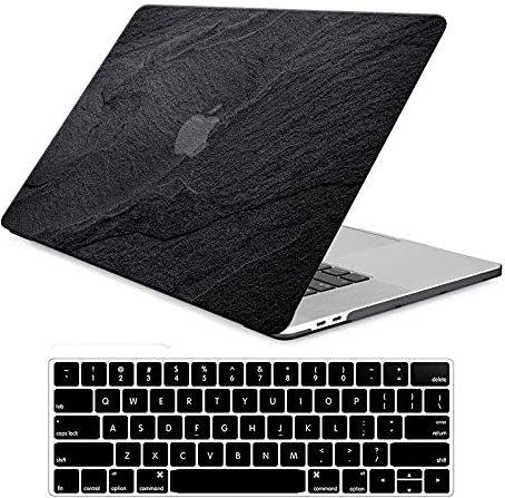 Compatible with MacBook Pro 13 inch Case 2024 2023 2022 2021-2016 Release M2 M1 A2338 A2289 A2251 A2159 A1989 A1706 A1708 Touch Bar, Laptop Plastic Hard Shell Case & 2 Keyboard Cover, Black Marble