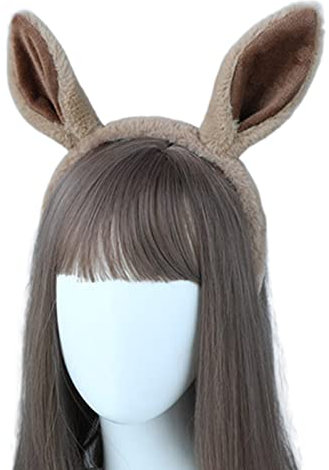 AGONEIR Faux Dunkey Ohren Pferdeohren Stirnband Tierhaarreifen Pferdeohren Realistisches Stirnband Pferd Cosplay Zubehör Plüsch Stirnbänder Für Frauen
