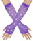 Damen Netzhandschuhe Glänzende Fingerlose Handschuhe Lange Fischnetz Armstulpen Mesh Handschuhe Karneval Party Kostümzubehör Opernhandschuhe Abendhandschuhe Glitzer Handschuhe (Purple, One Size)
