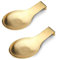 2Pcs Spoon Rest Set, Stainless Steel Spoon Ladle Holder Spatula Rest for Kitchen Stove Top, Kitchen Utensils Holder for Ladles, Tongs, Spatula, Stove Spoon Holder (Gold)
