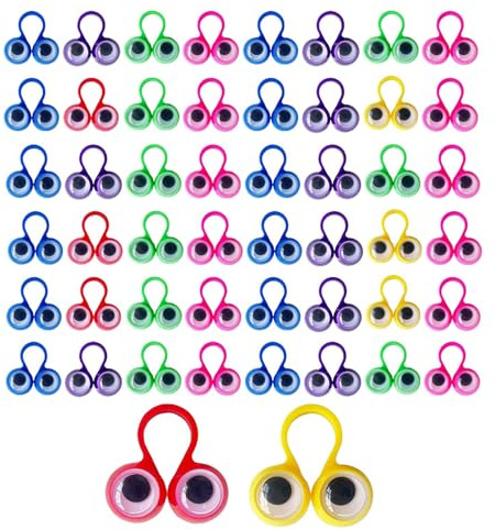 Zuasdvnk Augenringe mit Fingerpuppen, Handpuppen mit Fingeraugen - Buntes Fingerspielzeug mit kurvigem Augapfel, lustige Fingerpuppen Spielzeug Eye Rings für