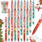 DTXYBC Kugelschreiber weihnachten, 24 Stück Weihnachtsstifte, 0.5mm Druck-Weihnachtskugelschreiber, Weihnachtskugelschreiber, Perfekt als Weihnachtsgeschenke für Studenten, Kinder und Kollegen
