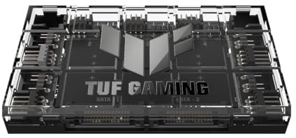 ASUS TUF Gaming ARGB PWM Fan Hub, Conecta Seis Ventiladores de chasis, Ventilador PWM y Controlador RGB, Indicadores de alimentación y Funcionamiento, Compatible con Doble alimentación SATA
