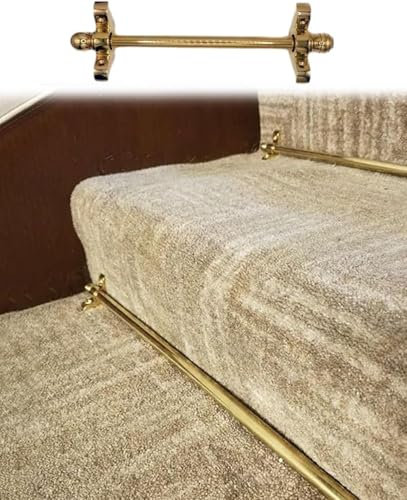 AVLLSO Treppenstangen Polierte helle Messingtreppen-Teppichstangenstange mit Halterungs-Hardware, Einfache Montage der Stangen Hohle Treppenteppich-Läuferstangen(12 Pack,85cm/33.5in/2.8ft)