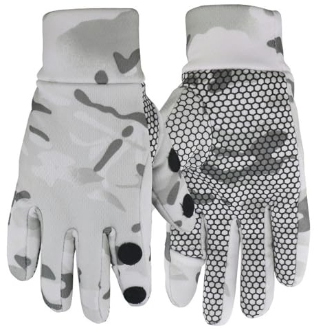 keynoyin Herbst und Winter Camouflage gemusterte Handschuhe für Outdoor-Training, rutschfeste und warme Reithandschuhe, Schnee-Camouflage (mit Samtfutter)