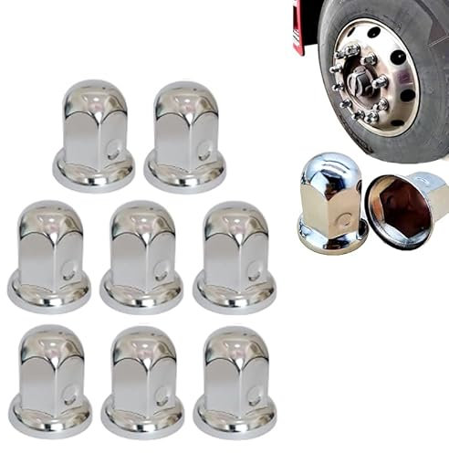 Radschrauben,Radbolzen Kegelbund Radmuttern-Abdeckungen 33 mm, Metall, verchromt, universelle Schutzkappe for Schraubenköpfe, äußere dekorative Felgenschraube, LKW, Bus