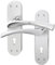 EAI Chrome Door Handles for Key Lock - 1 Pair Polished Chrome Internal Lever Lock Handles on Backplate - Novoli Range