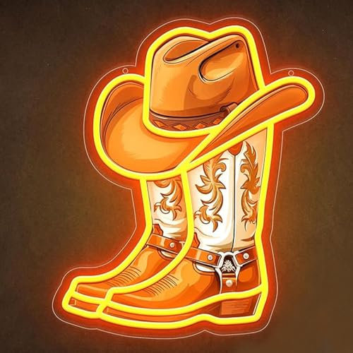 City Sunset Neon Sign Cowboy UV Printed Neon Sign LED Lights for Bedroom Book Club Man Cave Pub Store Bar Beach Room Wall Decor USB Dimmer