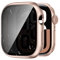 Kamita Privacy Impermeabile Custodia per Apple Watch 10 42mm, Duro PC Bumper Case con Protezione Dello Schermo in Vetro Temperato Anti-spia, Antiurto Copertura Protettiva per iWatch 10 (Oro Rosa)