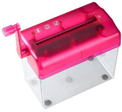 Operitacx Kleiner Tragbarer Manueller Aktenvernichter Abriebfest Für Papier Quittungen Kompakt Für Büro Schule Und Zuhause Leichte Desktop-Hand-schredder-lösung Einfach Zu Reinigen Rotes des