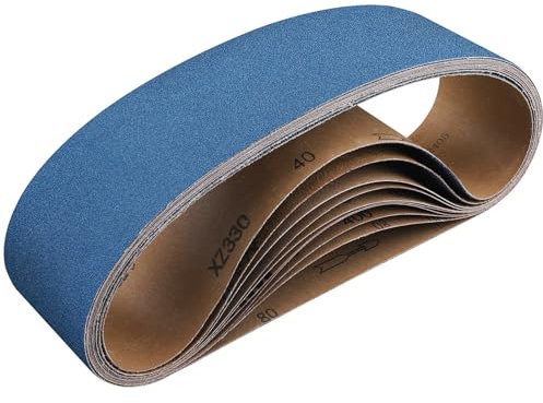 Shineboc Nastri Abrasivi 100 x 915 mm, 10 Pezzi Nastro Abrasivo 240 Grane Carta Abrasiva per Levigatrice a Nastro per Lucidare Metallo, Legno