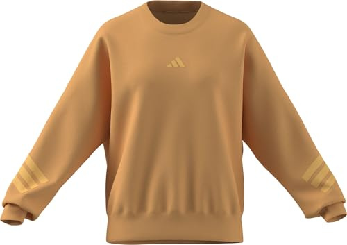 adidas Women's FUTURE ICONS THREE STRIPES SWEATSHIRT, Semi Ice Tangerine, XXS