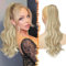 BARSDAR Wellige Pferdeschwanz Haarteil mit Kordelzug, 50cm Comb Clip in Licht Asch Blond Ponytail Extension für Frauen Lockige Synthetik Natürliche Pferdeschwanz Haarverlängerung Zopf Haarteile