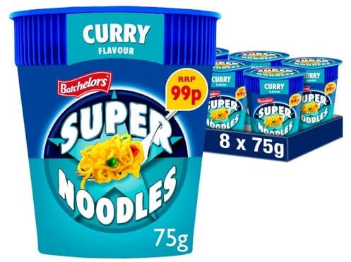 Super Noodles Curry Flavour Pot 75g Pack of 8