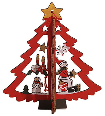 Ornamento da appendere per albero di Natale, decorazione per albero di Natale in legno da appendere con fiocco di neve