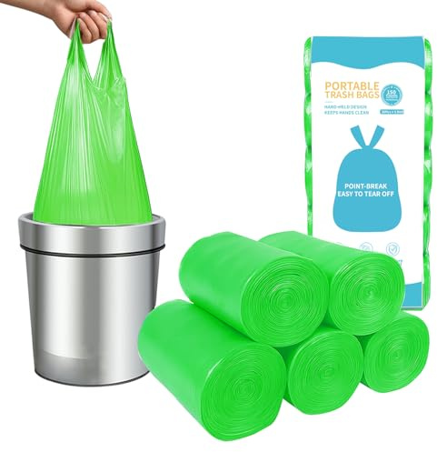 MakMeFre 15L 150pk Green handle Bin Bags Heavy Duty Household Waste Bag | Kitchen Tall Reinforced Leakproof Trash Garbage Bags