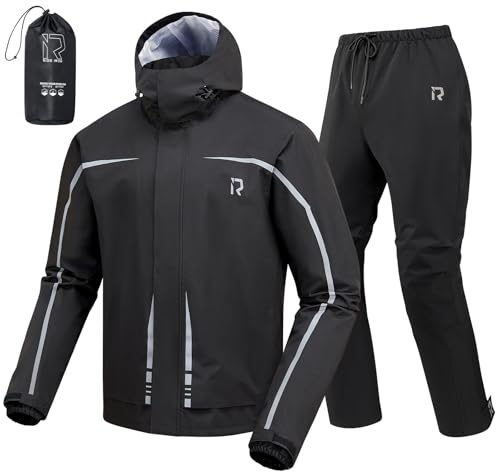 RIDEIRON tuta antipioggia moto uomo 2 pezzi, 15.000 mm, zip ai polpacci