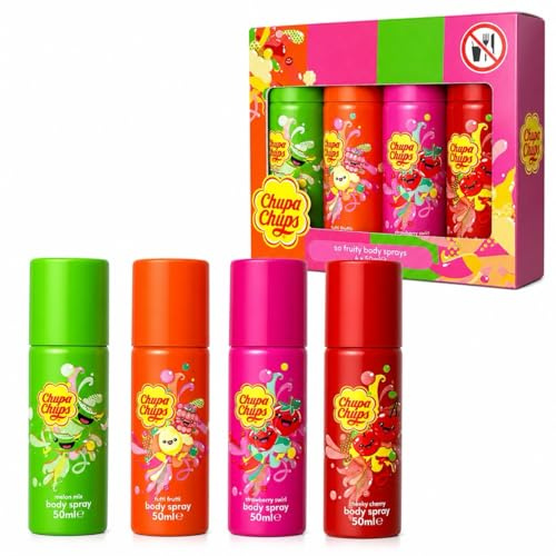 Chupa Chups Spray déodorant pour le corps – Cerise, melon, paix, fraise Coffret cadeau