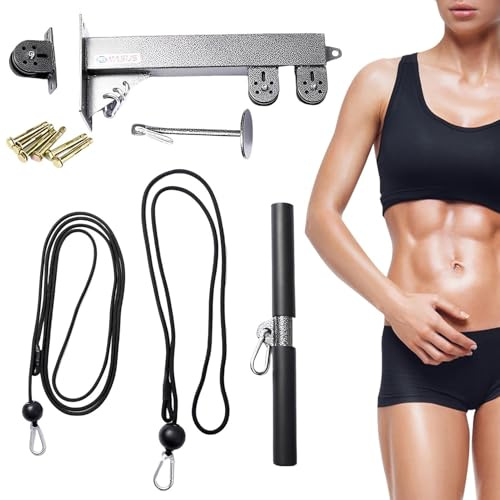 Genérico Flaschenzugsystem für Squat Rack | Edelstahl-Kabelgewichtsrollensystem für Wand | Reihenkabelsystem mit 220 Pfund Traglast, Fitnessgerät mit 360-Grad-Drehgelenk