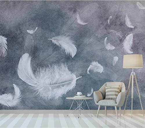 Fototapete 3D Abstrakte Federn Vlies Fototapete Wandgemälde Tapete 3D Tapeten Wohnzimmer Schlafzimmer TV Hintergrund Wand Dekoration 400cm×280cm(Breite x Höhe)