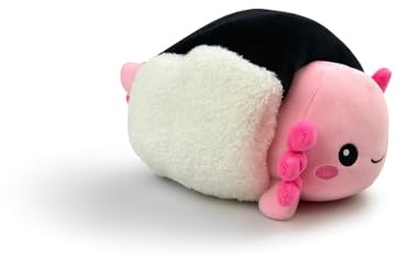 Generisch Plüsch Axolotl 25 cm – Rosa Kuscheltier im Sushi-Kostüm, süßes Stofftier, Geschenk & Deko für Kinder und Erwachsene (Axolotl Plush Toy Sushi Roll)