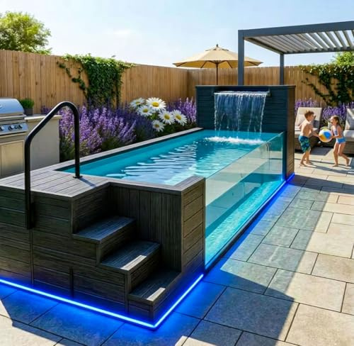 Piscina fuori terra prefabbricata per famiglie Piscina Container Piscine rettangolari Piscina modulare Piscina interrata all'aperto in vetroresina per installazione fai da te in giardini per uso