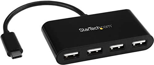 StarTech.com 4-Port USB-C Hub - USB-C to 4x USB-A Hub Adapter - Mini USB 2.0 Hub - Bus-powered USB Type-C Port Expander (ST4200MINIC)