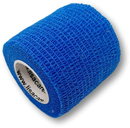 LisaCare Tape Fussball - 4 Rollen, 5cm breit - Medizinprodukt | Pflaster blau Knie Wickelbandagen zuverlässiger Halt mit Farb- & Motivauswahl (Blau) - Wundverband, Fixierverband, Pflaster