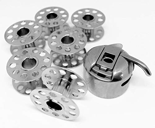CB Spulenkapsel + 6 Metallspulen für Necchi 559 Nähmaschinen