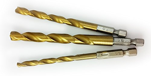 TITAN Bohrer mit Sechskantschaft HSS-TIN Spiralbohrer mit Bit-Aufnahme 1-10 mm