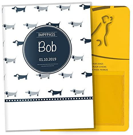 Impfpass Hülle Taksa Tierausweis Schutzhülle schöne Geschenkidee personalisierbar mit Namen und Geburtsdatum (ohne Motiv, Impfpasshülle personalisiert)
